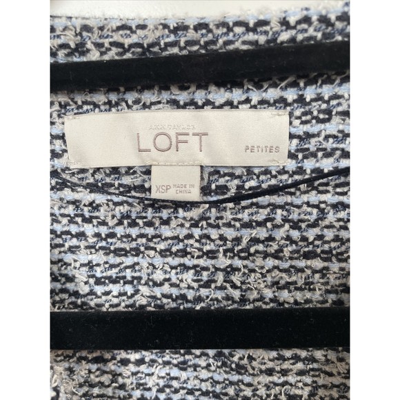 Ann TaylorLOFT blue & black cardigan boho womens open‎ cardigan XSP - Picture 6 of 7